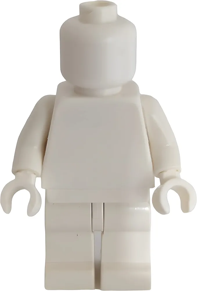 LEGO Minifigure Plain All White Monochrome Head Body Torso Arms Hands Legs