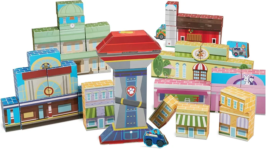 Melissa & Doug PAW Patrol Jumbo Cardboard Blocks (41 Pieces) PAW Patrol Houses Stackable Blocks for Ages 2+