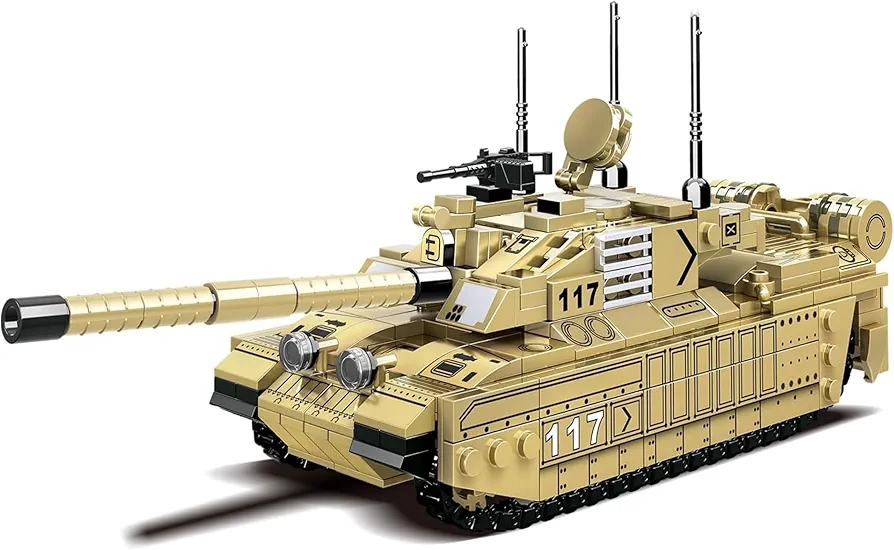 Challenger 11 Tank Building Block Toy Set, WW2 Armed Tank Building Set, Military Construction Model Toy for Teen Gift Giving, Compatible with Major Brands (461Pieces)