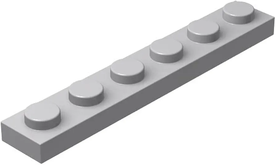 Classic Building Bulk 1x6 Plate, Light Grey Plates 1x6, 100 Piece, Compatible with Lego Parts and Pieces 3666(Color:Light Grey)