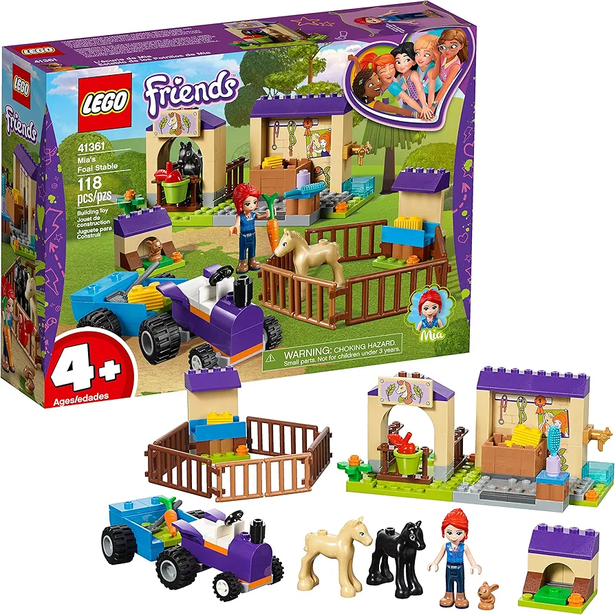 LEGO Friends 4+ Mia's Foal Stable 41361 Building Kit (118 Pieces)