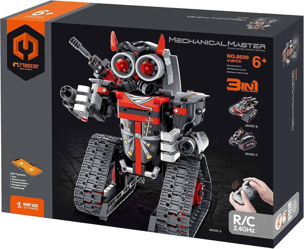 STEM Car Toy Building, APP Programming Remote Control 3in1 Robot Stunt Car Building Block Take Apart Toy, 419 Pcs DIY Building Kit, Learning Engineering Construction R/C Toys