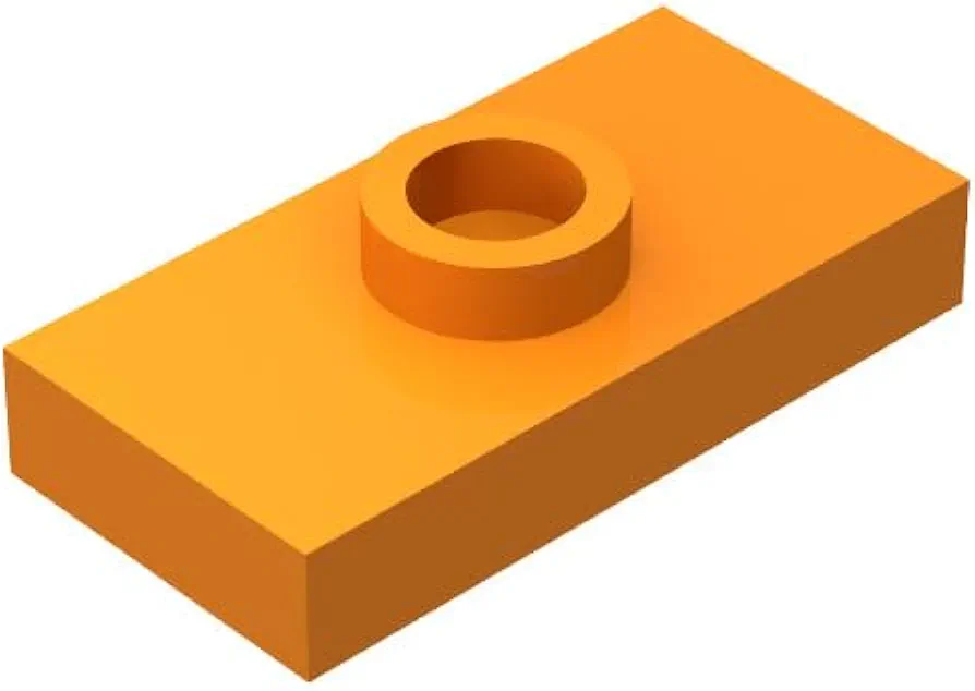 Classic Plate Block Bulk, Orange Plate 1x2 with 1 Stud with Groove and Bottom Stud Holder, Building Plate Flat 200 Piece, Compatible with Lego Parts and Pieces(Color:Orange)