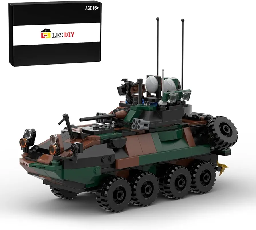 LAV-25 Infantry Fighting Vehicle Model Small Particle Building Blocks Set, STEM MOC-126469 DIY Assembly Model, Collectible Gifts, Adult Kids Educational Toys (476PCS)