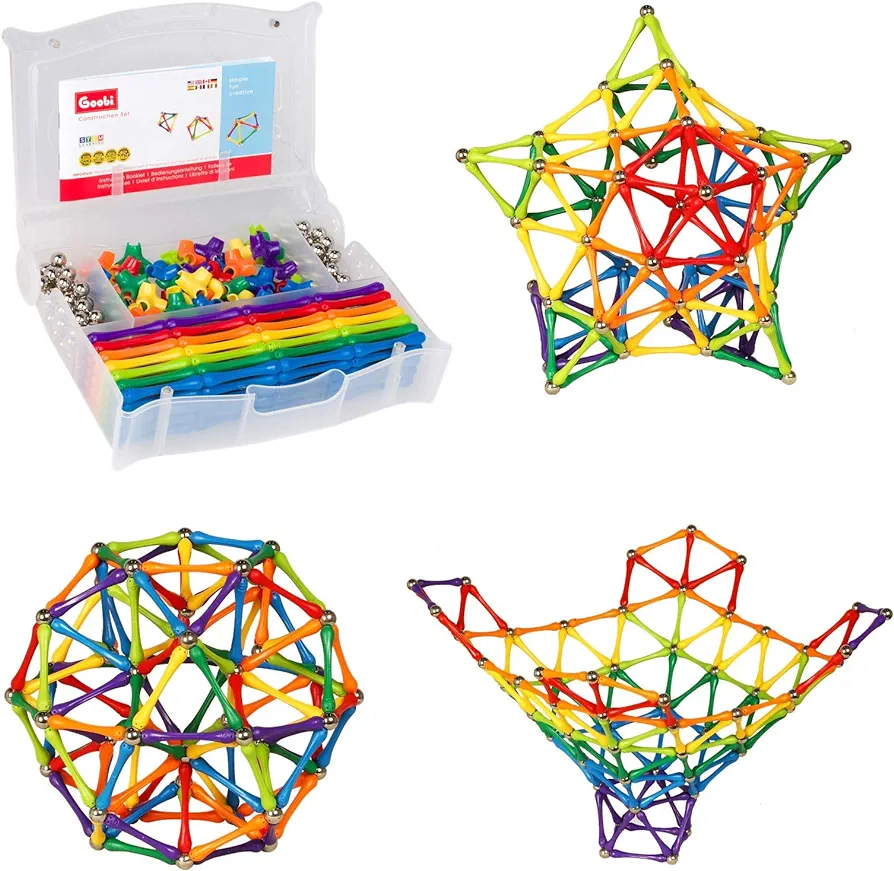 Goobi Magnetic Building Sticks Blocks Toys Magnet Construction Set Tiles Toy Montessori STEM Educational Toys for Ages 3 4 5 6 7 8 Kids (300 Pcs, 300, Pieces)