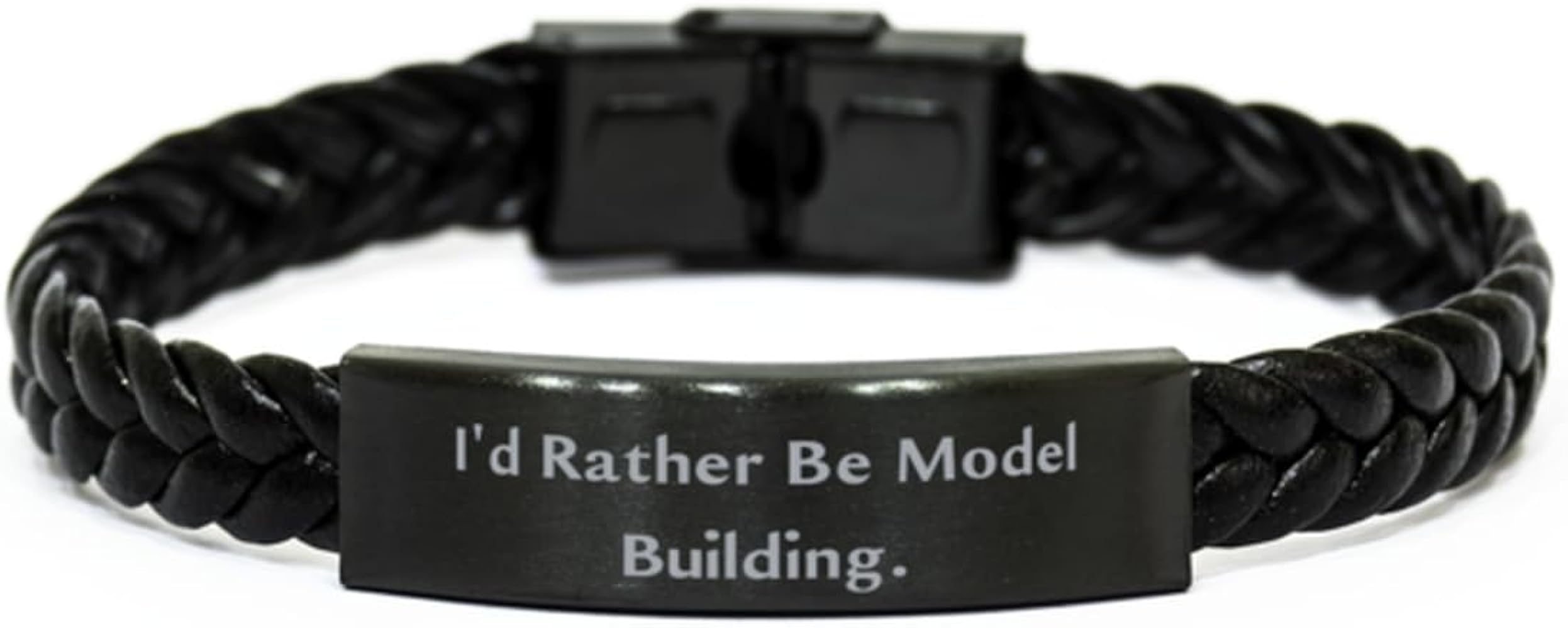 Model Building Gifts For Men Women, I'd Rather, Surprise Model Building Braided Leather Bracelet, Engraved Bracelet From Friends, Model kits, Building toys, STEM toys, Construction toys, Tinker toys