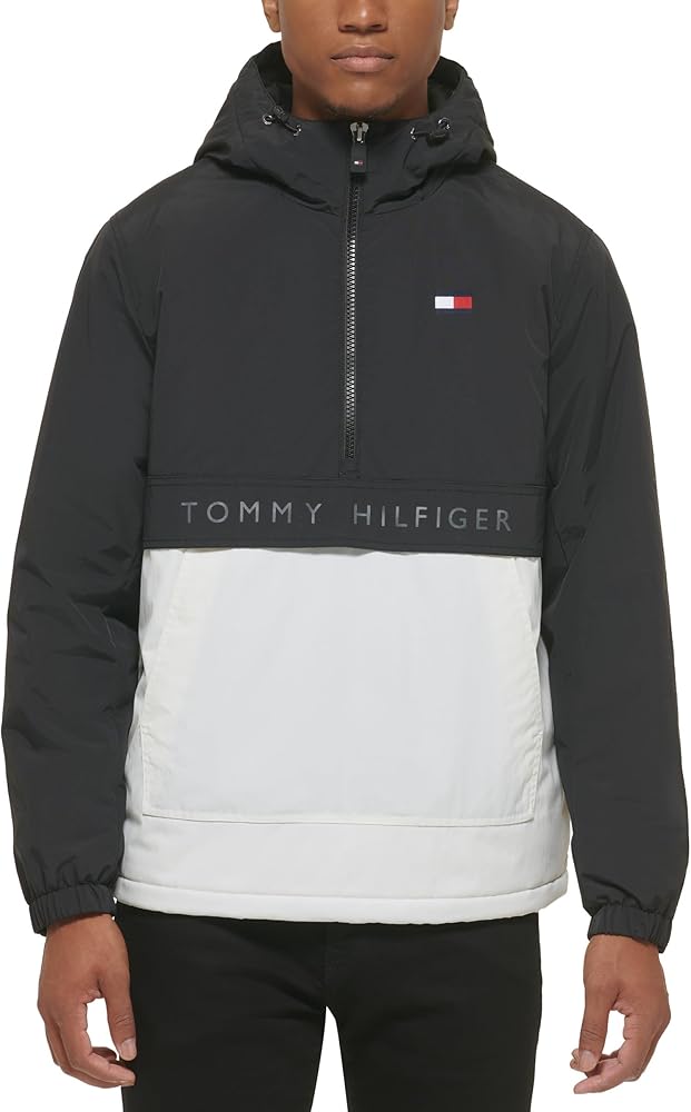 Tommy Hilfiger Men's Performance Fleece Lined Hooded Popover Jacket