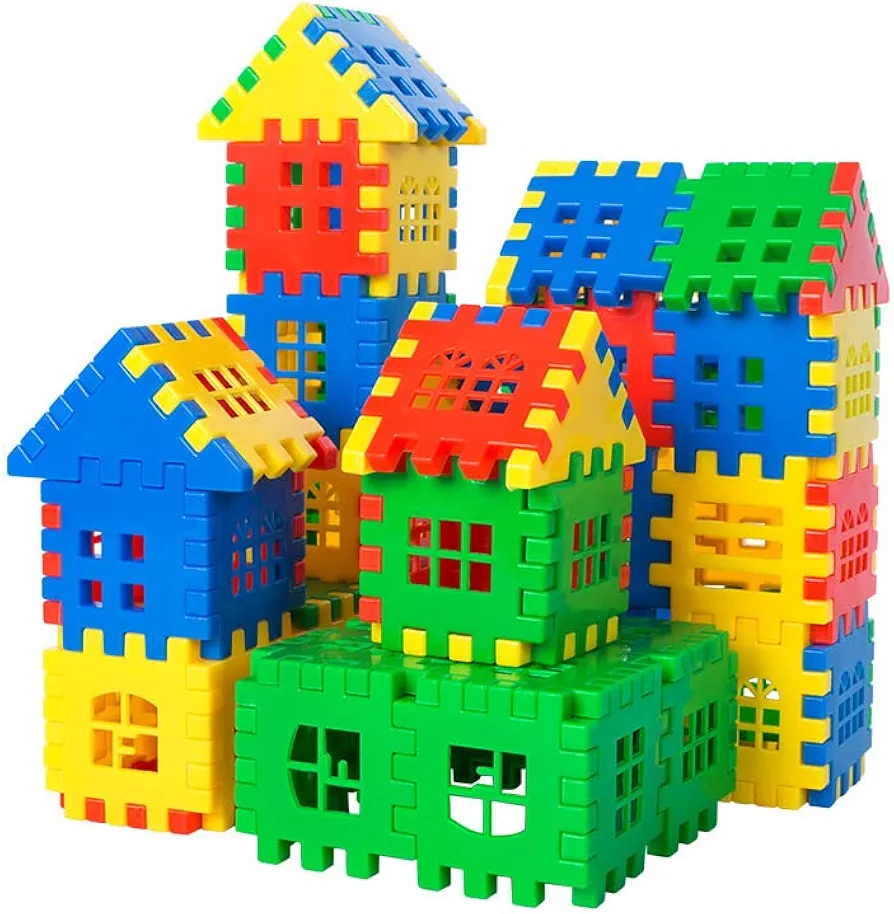 Building Blocks 70-pcs,Toy Building Block for Ages 3 4 5 6 7 8,Fun Blocks for Toddlers,Waffle Interlocking Building Blocks,Boys and Girls Toys