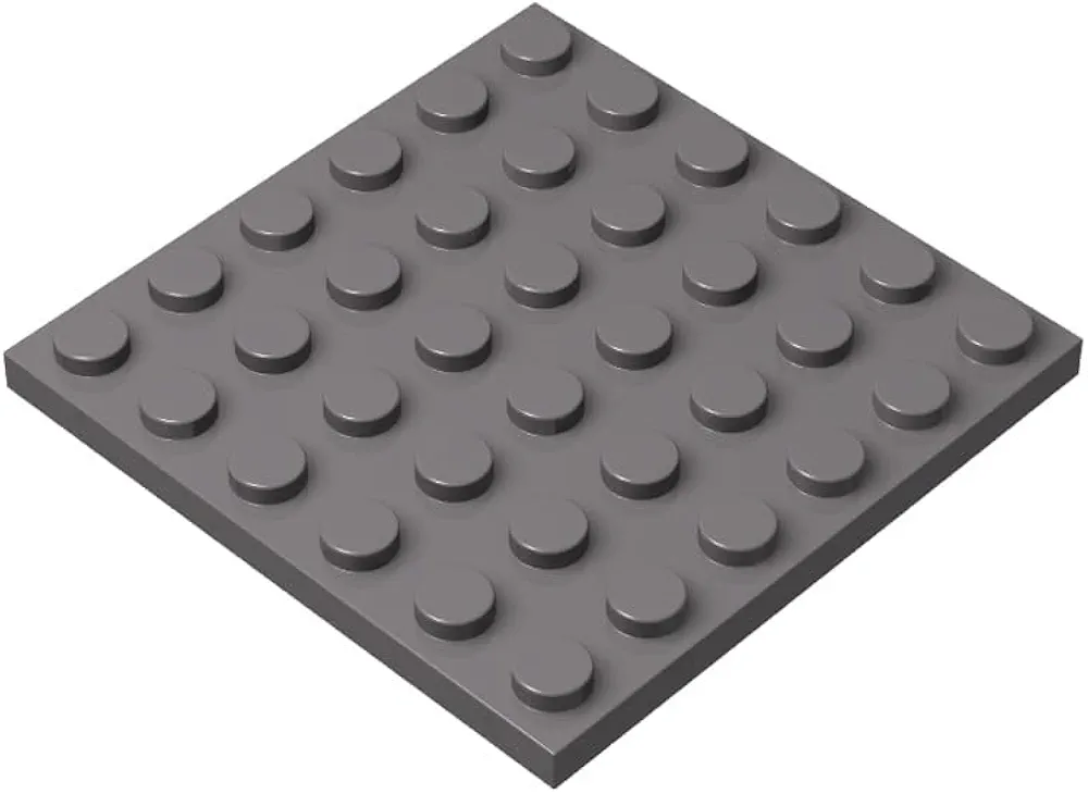 Classic Grey Plates Bulk, Dark Gray Plate 6x6, Building Plates Flat 50 Piece, Compatible with Lego Parts and Pieces: 6x6 Gray Plates(Color: Dark Gray)