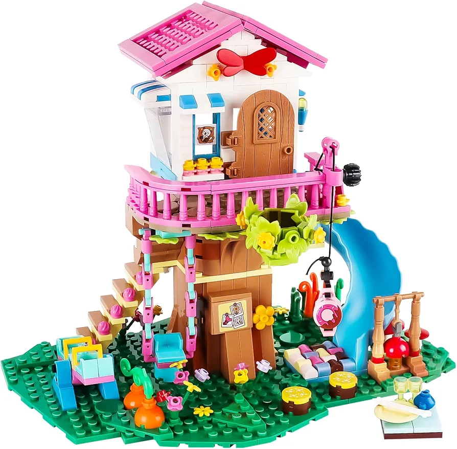 Tree House Building Toy - 660Pcs Treehouse Building Set - STEM Friendship with Swing Animals Flowers Seesaw Forest House for 6 7 8 9 10+ Kids Girls Boys Birthday Gift