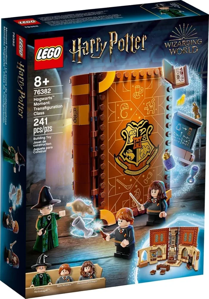 LEGO 76382 Harry Potter Hogwarts Moment: Transfiguration Class Building Set, Collectible Book Toy, Travel Case, Portable Playset