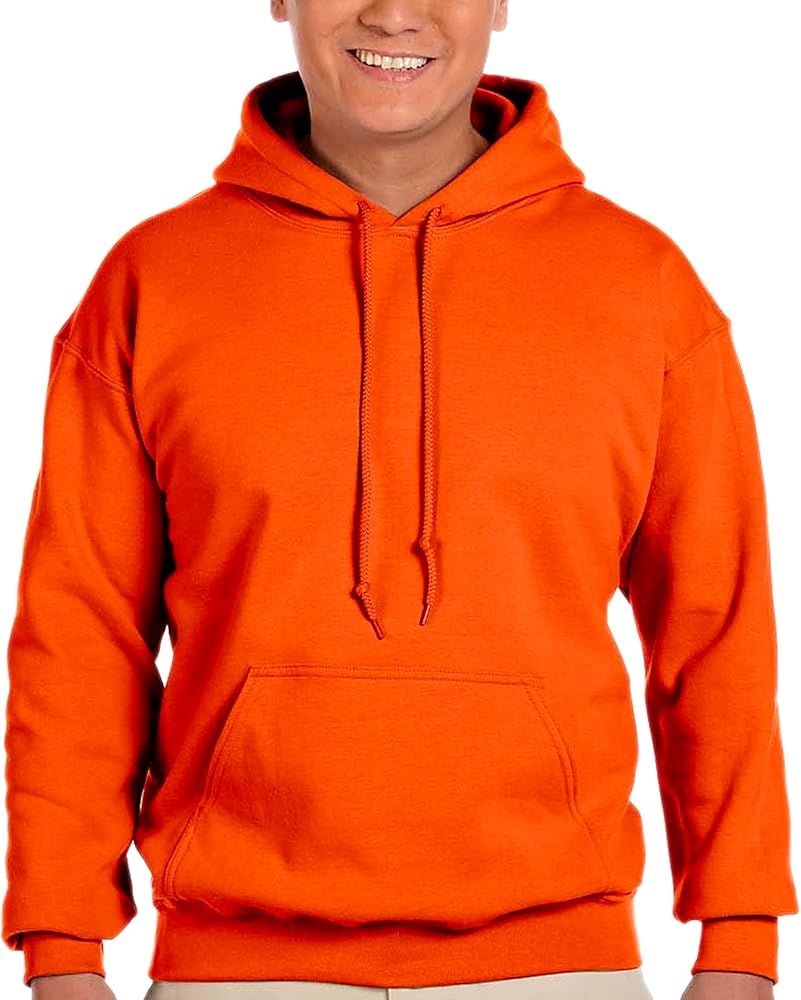 Gildan Mens Heavy Blend Hooded Sweatshirt 50/50 Blend Orange