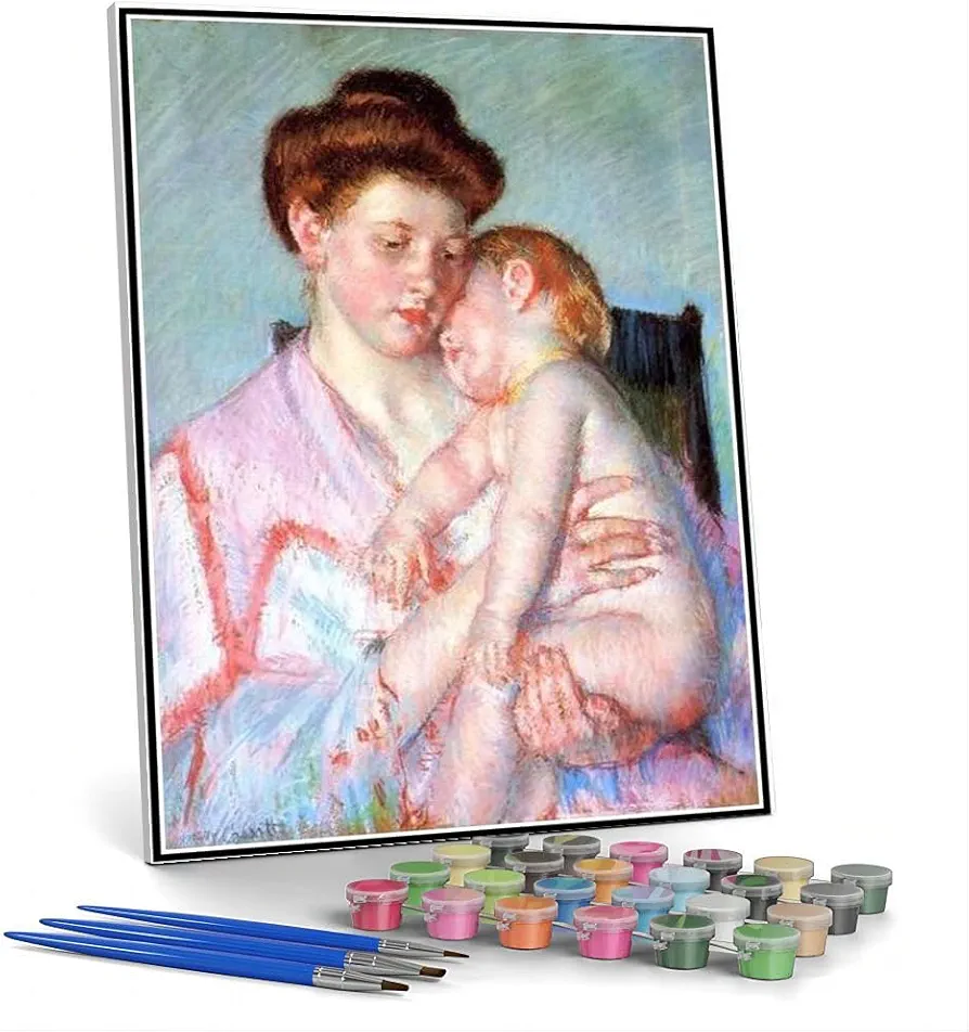 DIY Painting Kits for Adults Sleepy Baby Painting by Mary Stevenson Cassatt Arts Craft for Home Wall Decor