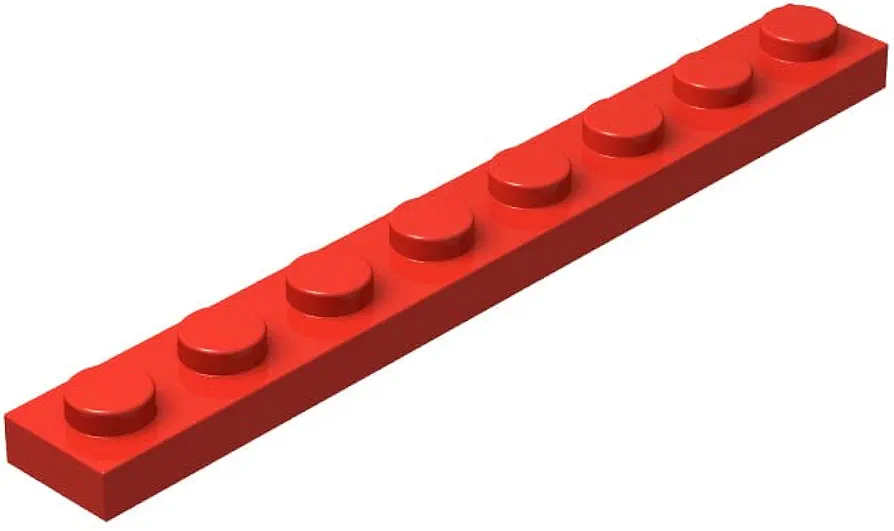 Red 1x8 Plates Bulk, 100 Piece Classic Building Plates 1x8, Compatible with Lego Parts and Pieces(Color:Red)