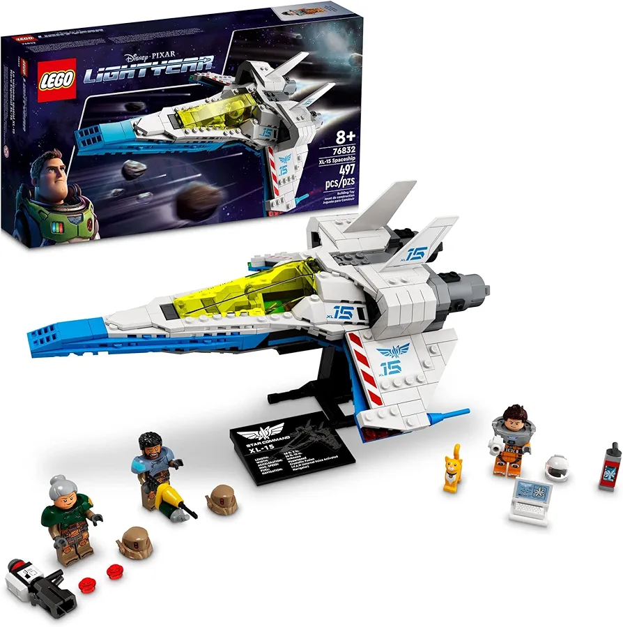 LEGO Disney Pixar's Lightyear XL-15 Spaceship 76832 Buildable Model - Outer Space Toy with Buzz Minifigure, Sox The Cat Figure, Movie Inspired Set for Kid's Action and Imaginative Play Ages 8+