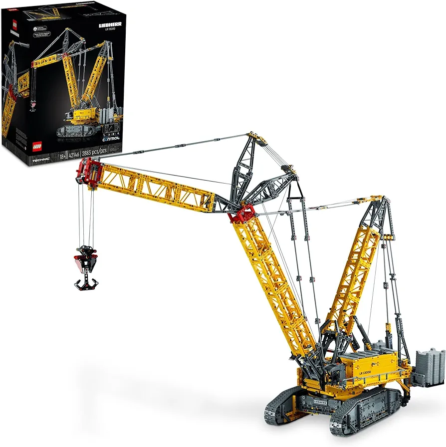 LEGO Technic Liebherr Crawler Crane LR 13000 42146 Advanced Building Kit for Adults, Build and Display a Rewarding Project, Model Crane with Incredible Details Including Winch System and Luffing Jib