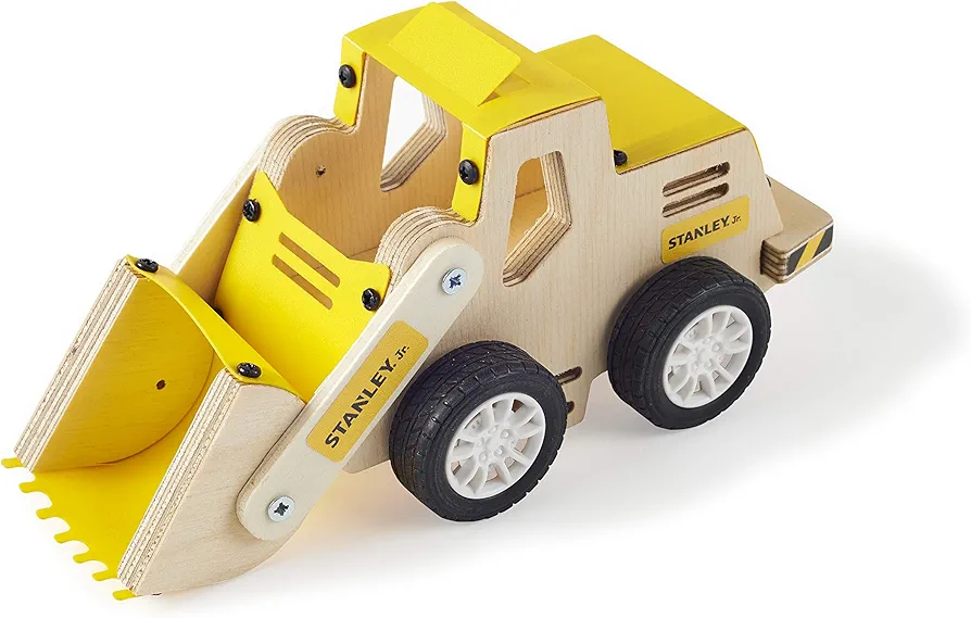 Stanley Jr. Construction Toy Truck Front Loader Wood Craft Kit - DIY Assemble Toy for Kids