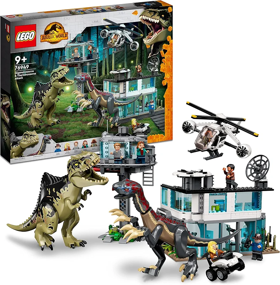 LEGO® Jurassic World Giganotosaurus & Therizinosaurus Attack 76949 Building Kit; Fun Toy for Kids Aged 9