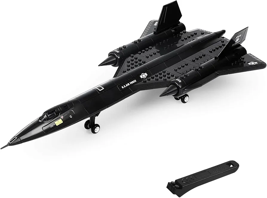 GEVINST SR-71 Fighter Blackbird Reconnaissance Aircraft Military Building kit Toys, Collect and Display, Gifts for Kid and Adults