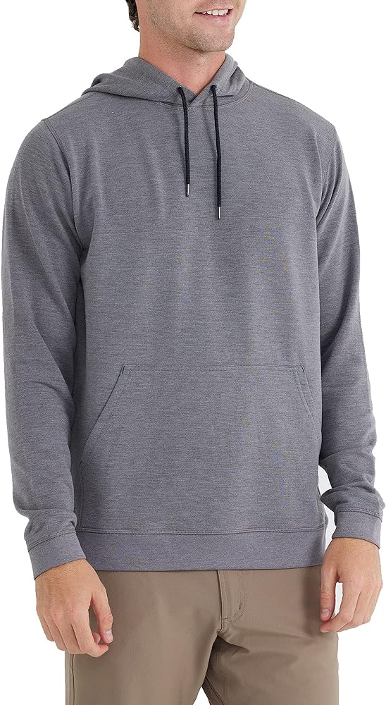 Free Fly Men’s Fleece Pullover Hoodie - Lightweight Bamboo Viscose Drawstring Hood, Front Pocket - Men's Athletic Hoodies