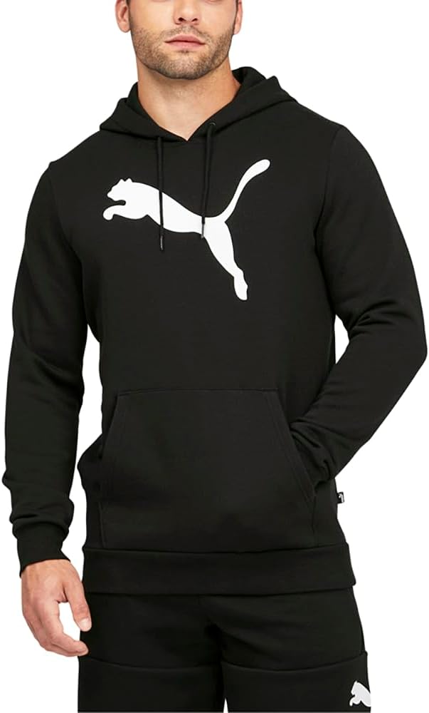 Puma Mens Cat Logo Hoodie Casual Outerwear Casual Hoodie Drawstring - Black