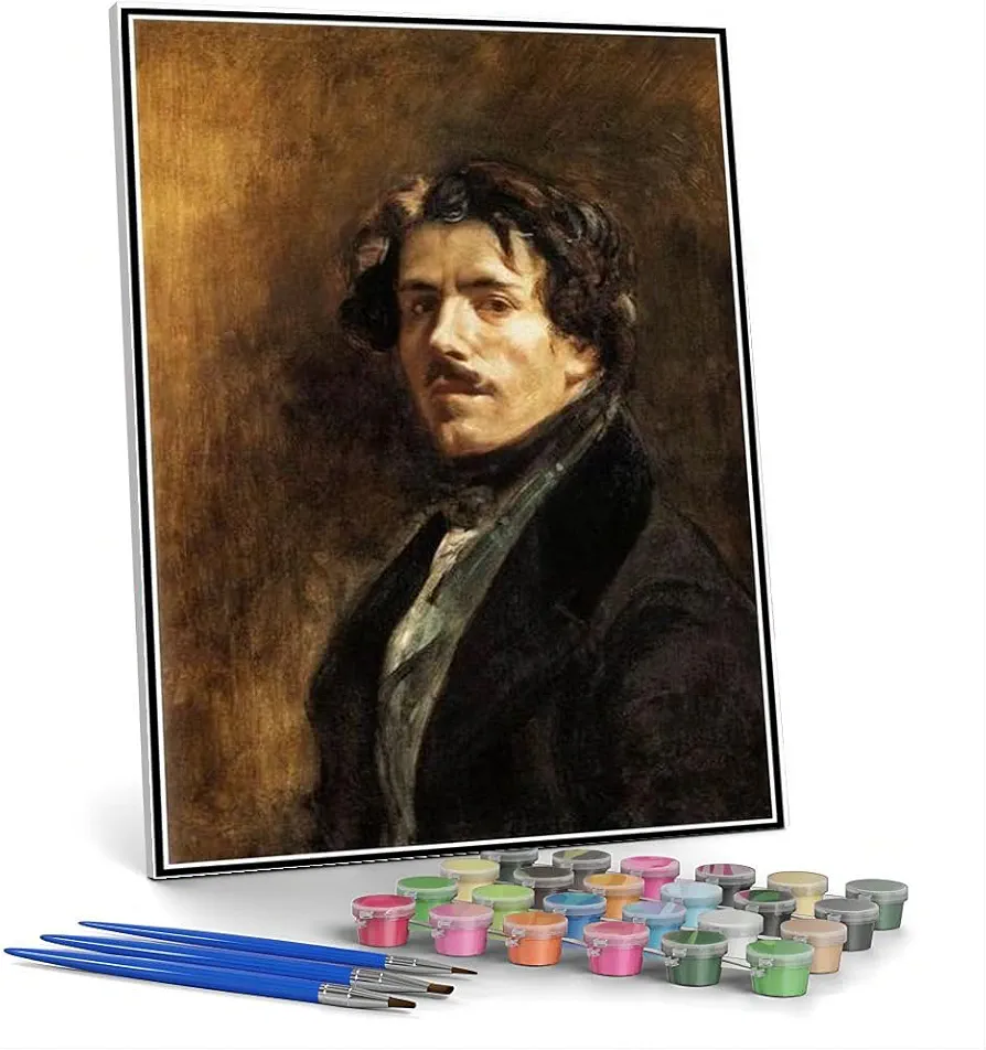 DIY Painting Kits for Adults Self Portrait Painting by Eugene Delacroix Arts Craft for Home Wall Decor