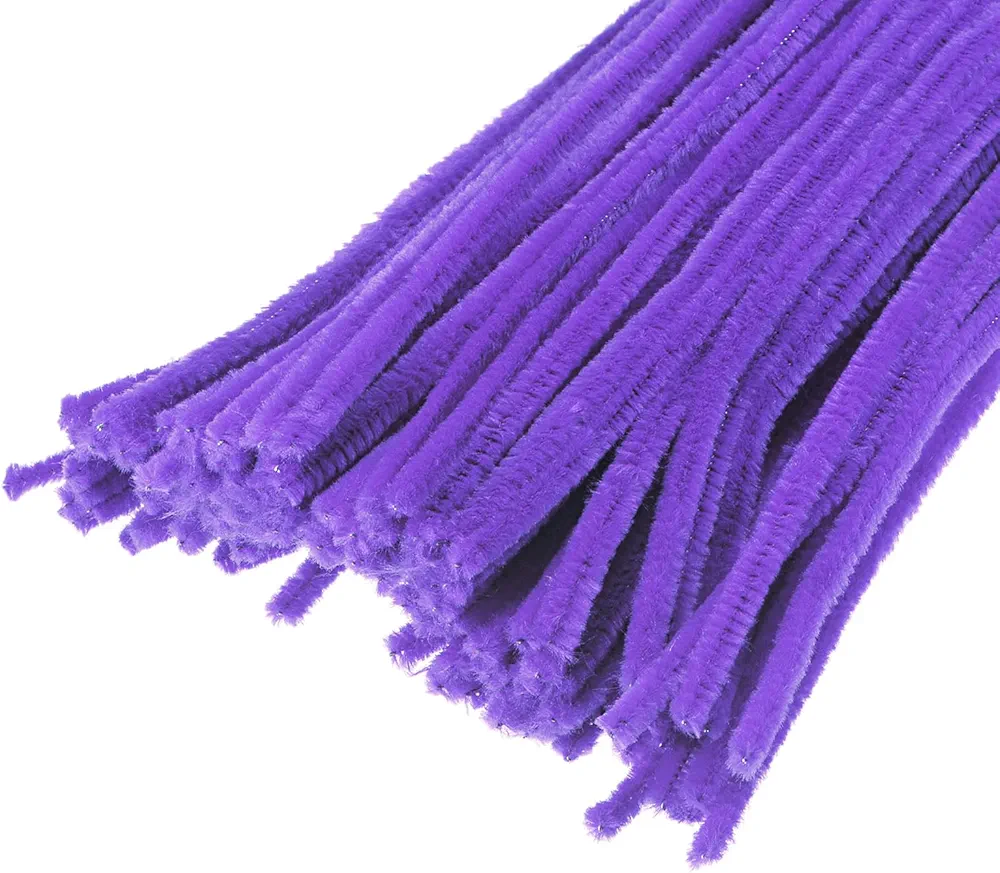 YOKIVE 200 Pcs Pipe Cleaners, Chenille Stems Decoration, Great for DIY Art Craft Supplies (6mm 12 Inch Light Purple)