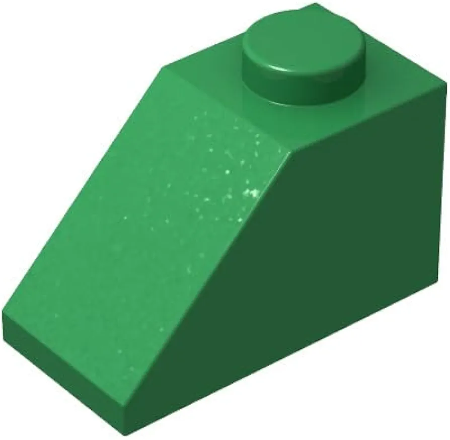 Classic Slope Block Bulk, Green Slope 45 2x1, Building Slope Flat 100 Piece, Compatible with Lego Parts and Pieces(Color:Green)