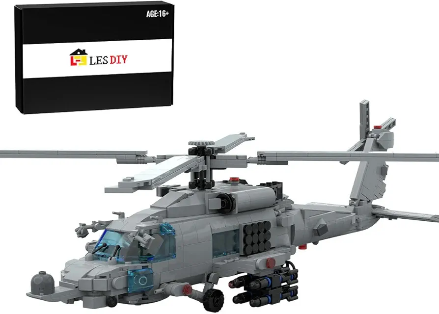 Technic MH-60R Seahawk Helicopter Building Kit, Military Series Building Blocks Set, Compatible with Lego (1252PCS)