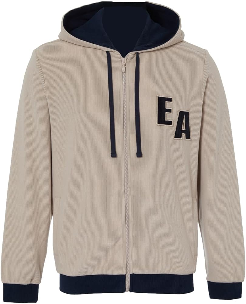 Emporio Armani Men's Corduroy Fleece Zip Up Hoodie