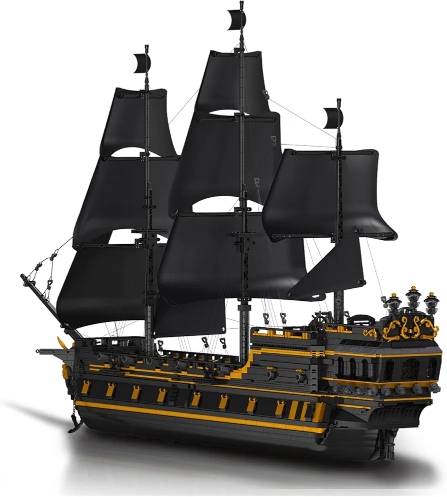 Pirate Ship Model Building Blocks Sets - 5266+ Pieces MOC Large Black Pearl Boat Sailboat Construction Blocks Toys Model Kits - Gifts Ideas for Adults and 14+ Boys