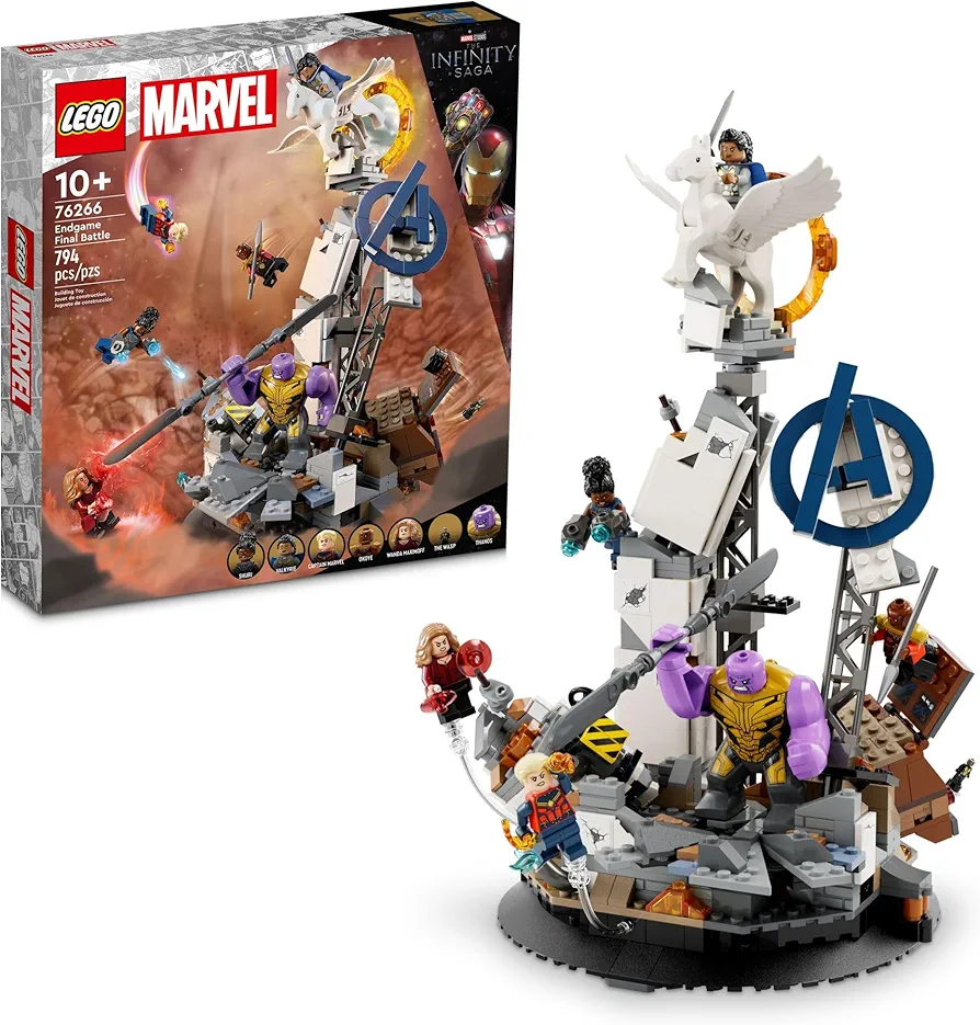 LEGO Marvel Endgame Final Battle, Avengers Model for Build and Display, Collectible Marvel Playset with 6 Minifigures Including Captain Marvel, Shuri and Wanda Maximoff, Marvel Fan Gift Idea, 76266