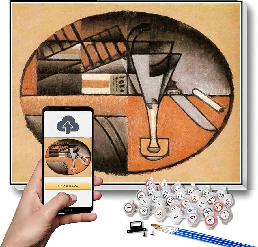 DIY Oil Painting Kit,The Packet of Cigars Painting by Juan Gris Arts Craft for Home Wall Decor