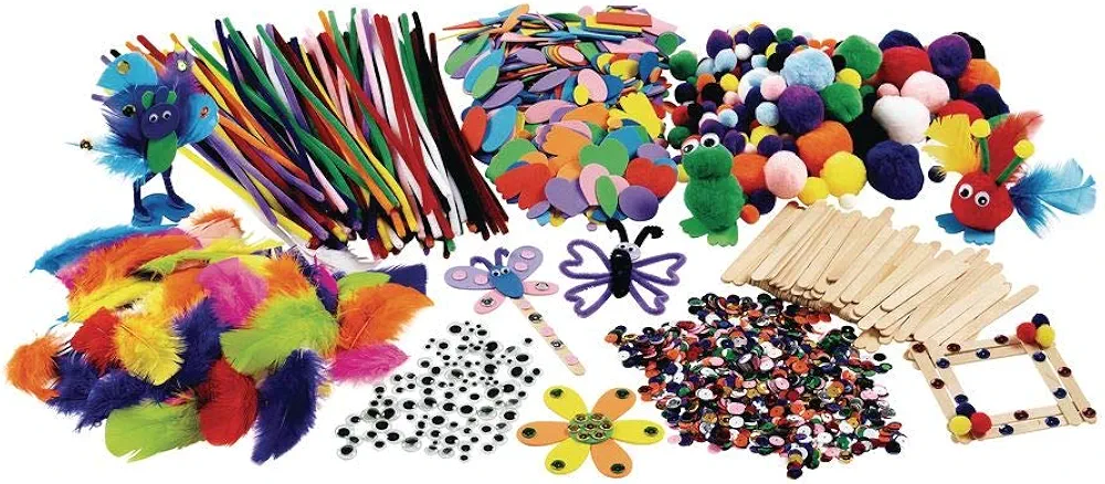 Colorations Classroom Crafting Starter Set, 17 Craft Products, Huge Value Pack, Bulk Assortment, Complete Set, Stock Up, Gift, Multi-Pack, Arts & Crafts, Kids, School, Education