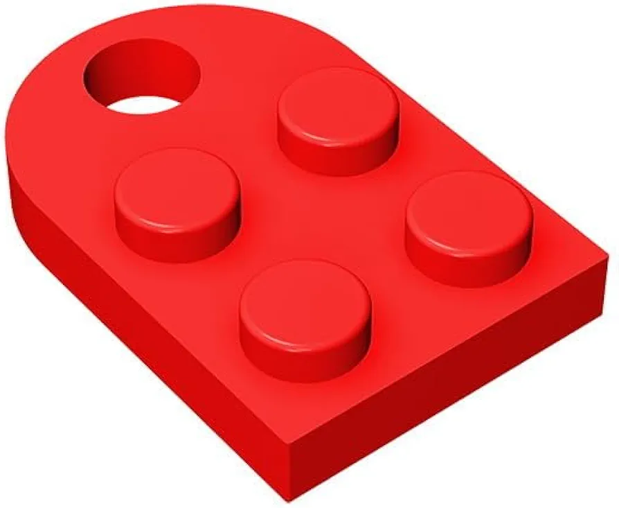 Classic Plate Block Bulk, Plate Red with Hole 2x3, Building Bricks Flat 100 Piece, Compatible with Lego Parts and Pieces: 2x3 Red Plate(Color:Red)