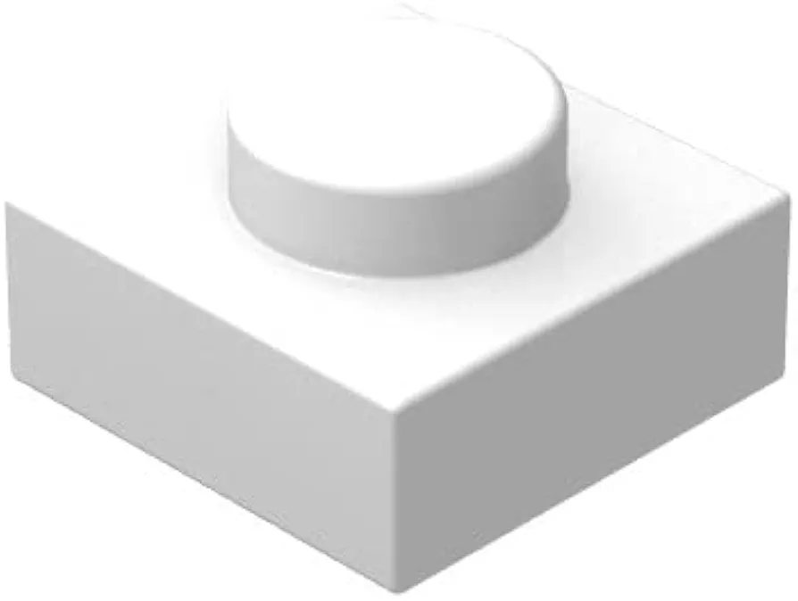 Classic White Plates Bulk, White Plate 1x1, Building Plates Flat 200 Pcs, Compatible with Lego Parts and Pieces: 1x1 White Plates(Color: White)