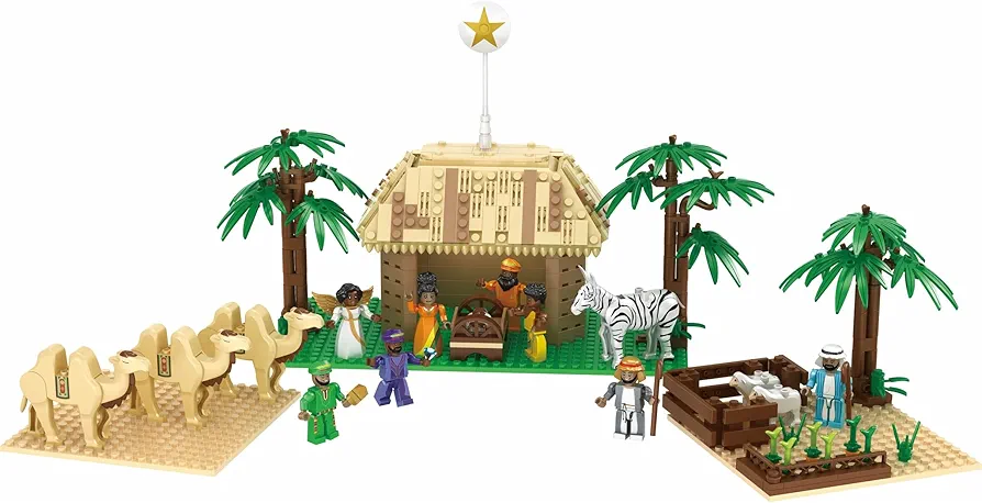 African Nativity International Series - Block Building Christmas Nativity Set for Ages 12+ (603 Pieces)