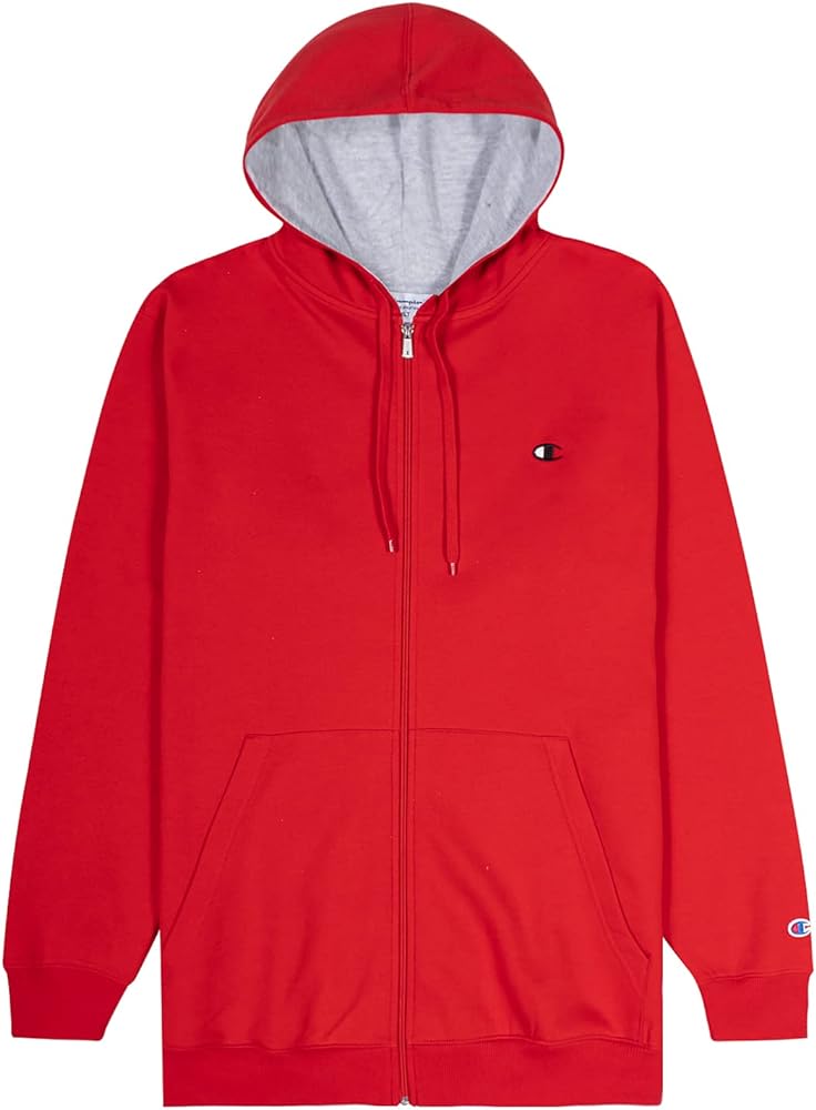 Champion Big and Tall Zip Hoodies for Men – Men’s Heavyweight Zip Hoodie Jacket Red