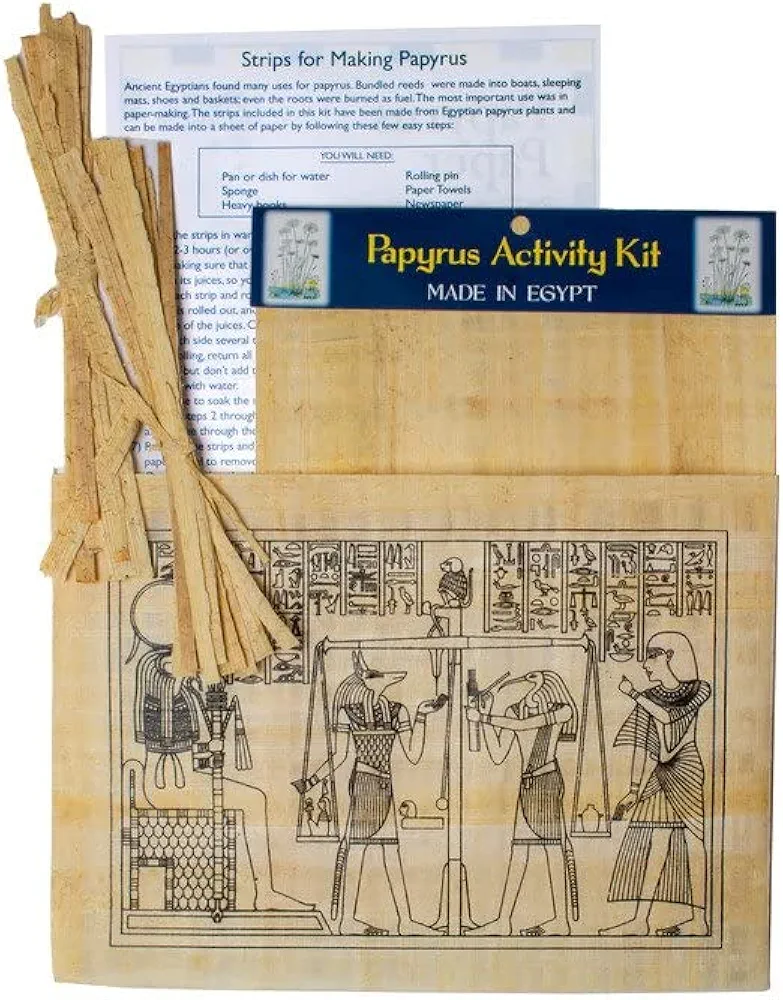 Discoveries Egyptian Imports Papyrus Activity Kit - Educational Papyrus Paper Craft Kit - Made in Egypt