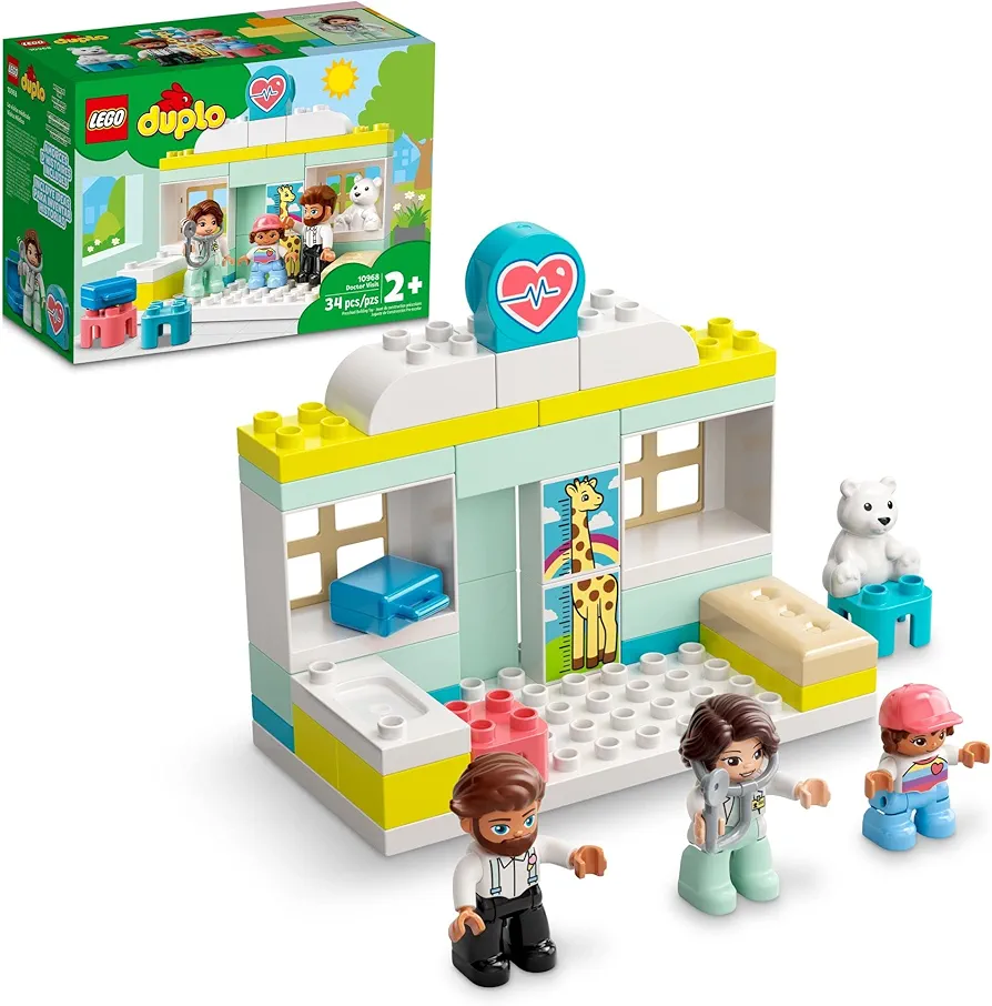 LEGO DUPLO Doctor Visit 10968 - Large Bricks Building Set, Educational Early Learning Toy, Includes Doctor, Father, and Child Figures, Great Development Gift for Toddlers, Girls, and Boys 2+ Years Old