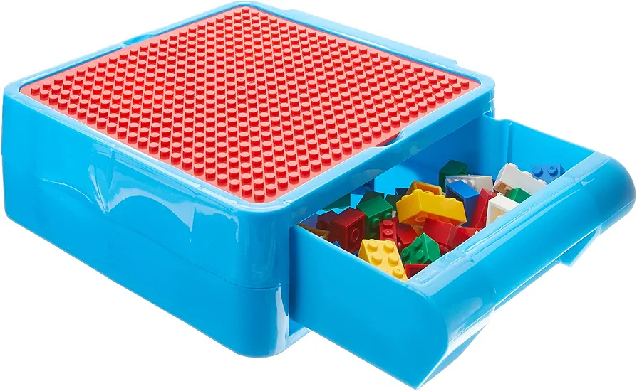 Build & Go Storage Case with 100 Blocks - Kid's Building Block Portable Storage Case - Children's Travel Building Bock Set - Includes 100 Blocks & Compatible With Other Leading Brands