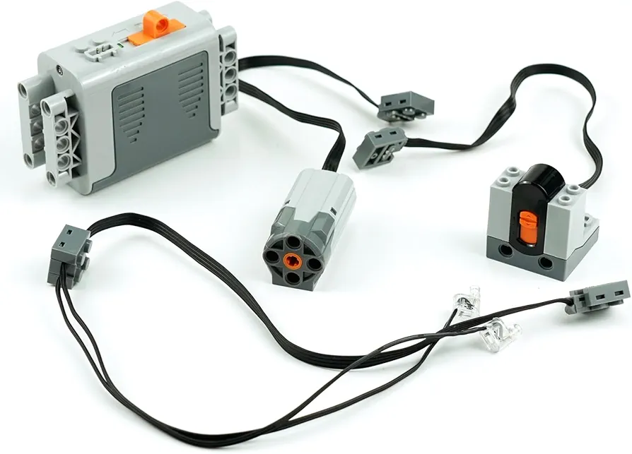 Power-Function-Motor Building Block Set Compatible with Technnic-Parts-Engine, Lights-Battery-Box-Receiver M-Motor Kit