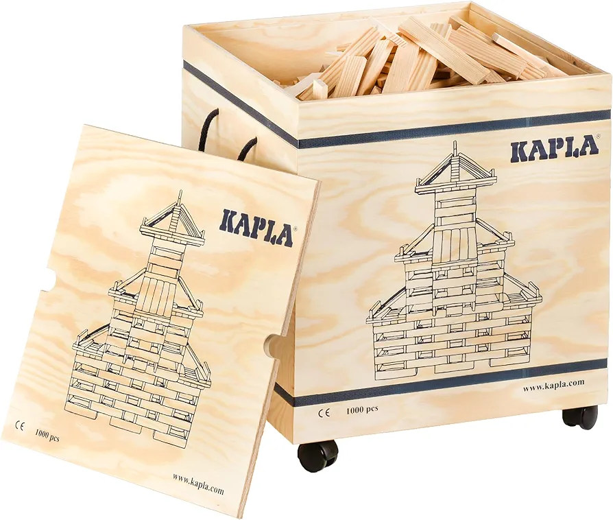 KAPLA wooden construction set - 1000 building planks in a chest - for ages 3+