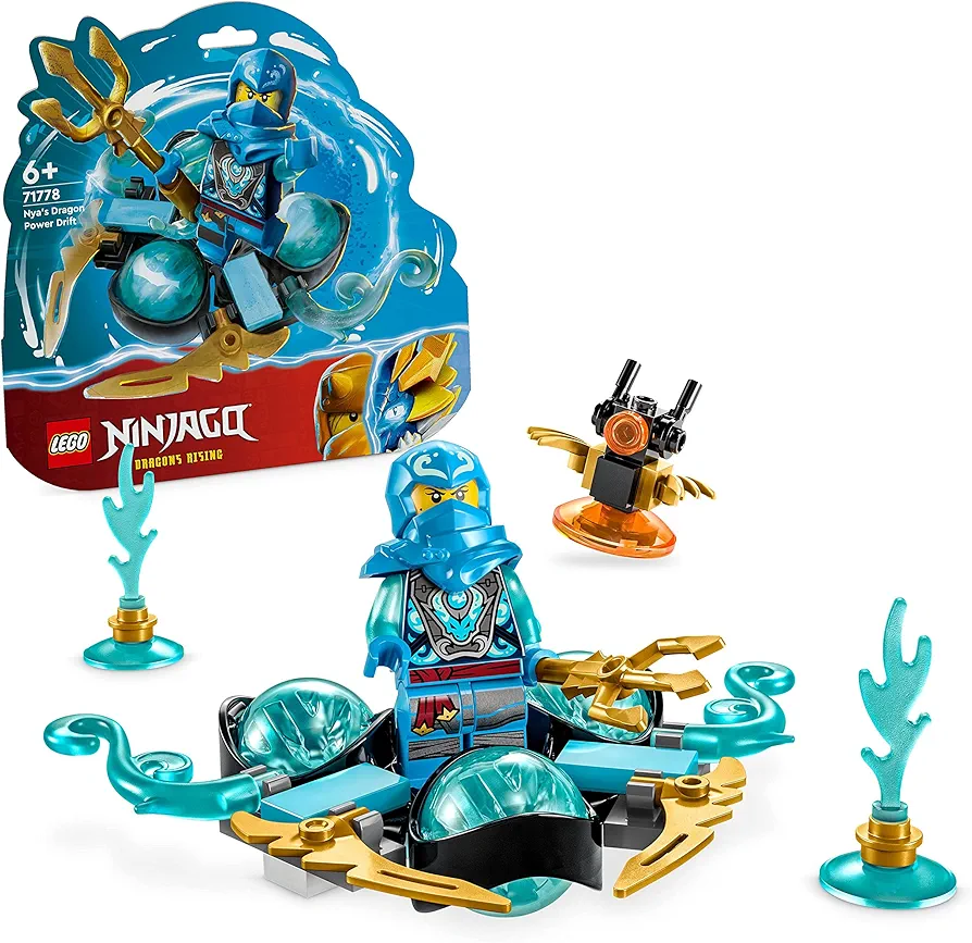 LEGO 71778 Ninjago Spinjitzu Drift The Power of The Dragon by NYA, Collectible Ninja Spinner Toys for Boys and Girls Ages 6+ to Perform Tricks, with NYA Minifigure, Small Gift