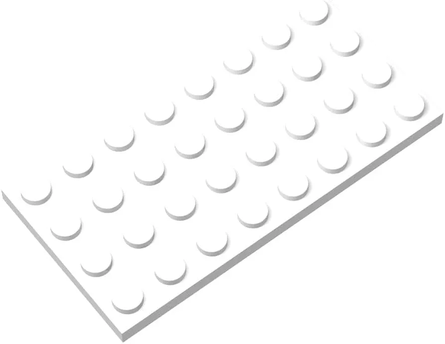 Classic White Plates Bulk, White Plate 4x8, Building Plates Flat 30 Pcs, Compatible with Lego Parts and Pieces: 4x8 White Plates(Color: White)