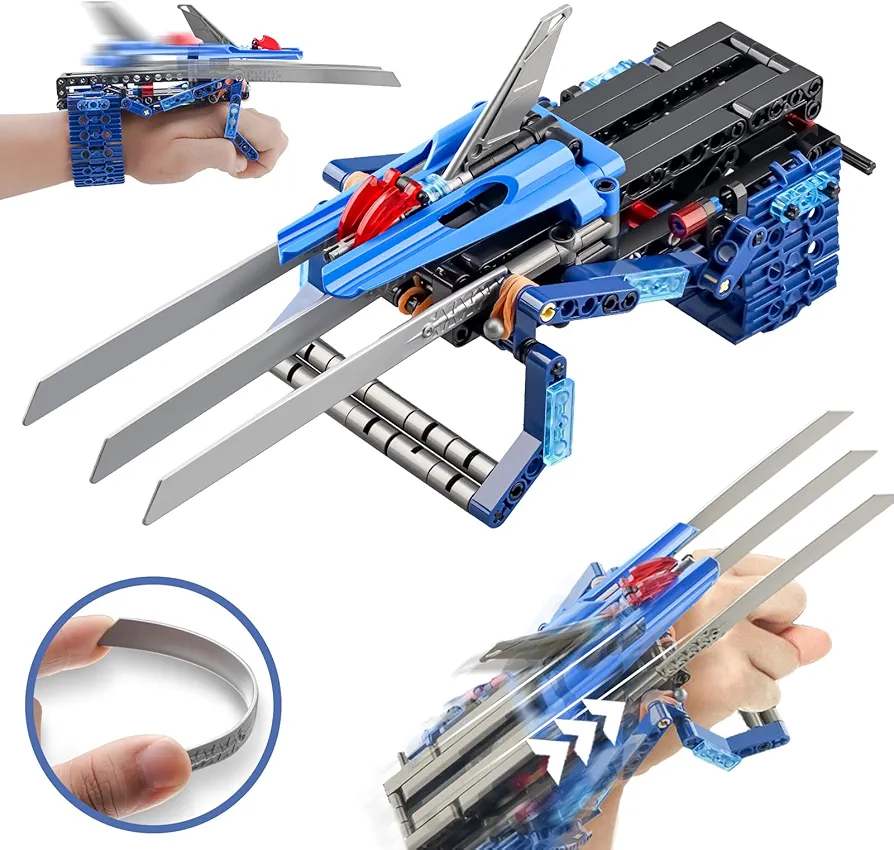 Superhero Toys Wolf Claws Building Sets, 10.7 Inch Retractable Wolf Claws Toys for 7 Year +Old Boys, Great Superhero Toys Gifts for Boys 5-7, Compatible with Lego Sets, Birthday, Christmas, Cosplay