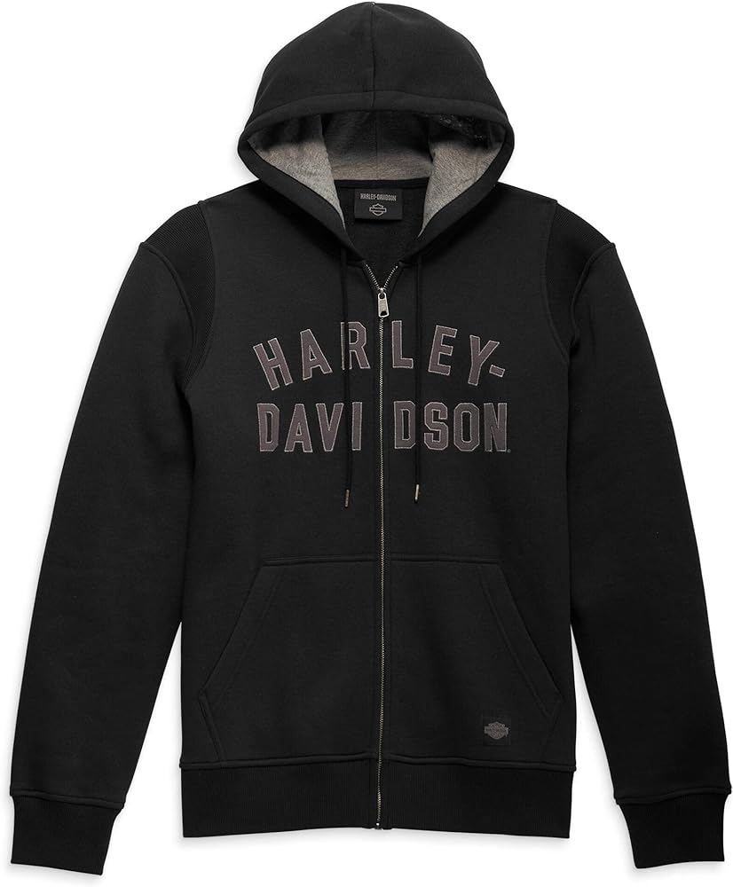 Harley-Davidson Men's Staple Zip-Up Hoodie - Black Beauty - 96018-23VM