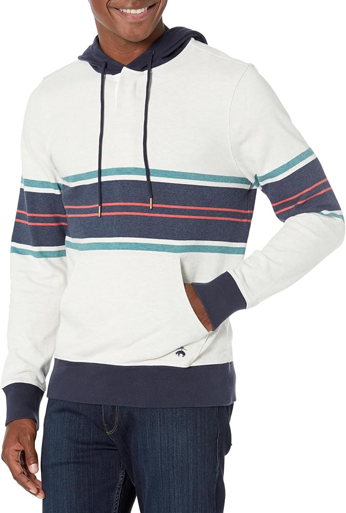 Brooks Brothers Men's Long Sleeve Chest Stripe Rugby Hoodie