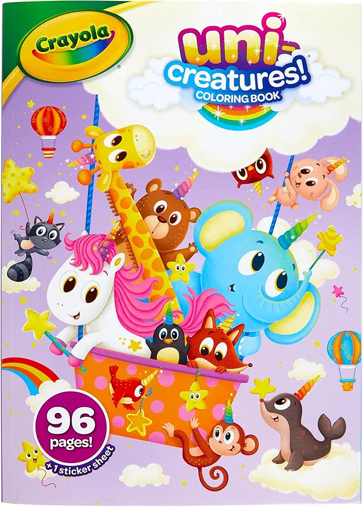 Crayola Uni-Creatures Coloring Book, 96 Unicorn Coloring Pages, Gift for Kids, Ages 3, 4, 5, 6, Multi