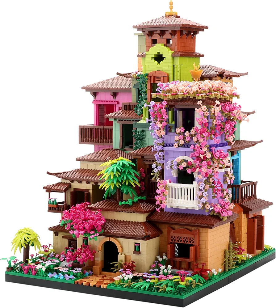 Micro Mini Architecture Blocks Set, Cherry Blossom Villa Tree House Bricks Building Set, Flower House Creative Collectible Models Present for Teens and Adults(7080PCS)